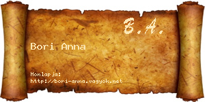 Bori Anna névjegykártya
